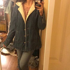 Baby blue corduroy Sherpa coat